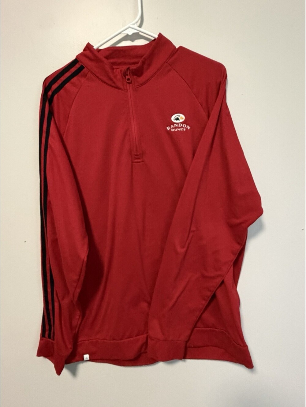Bandon Dunes Adidas 1/4 Zip Pullover Mens L Red Golf